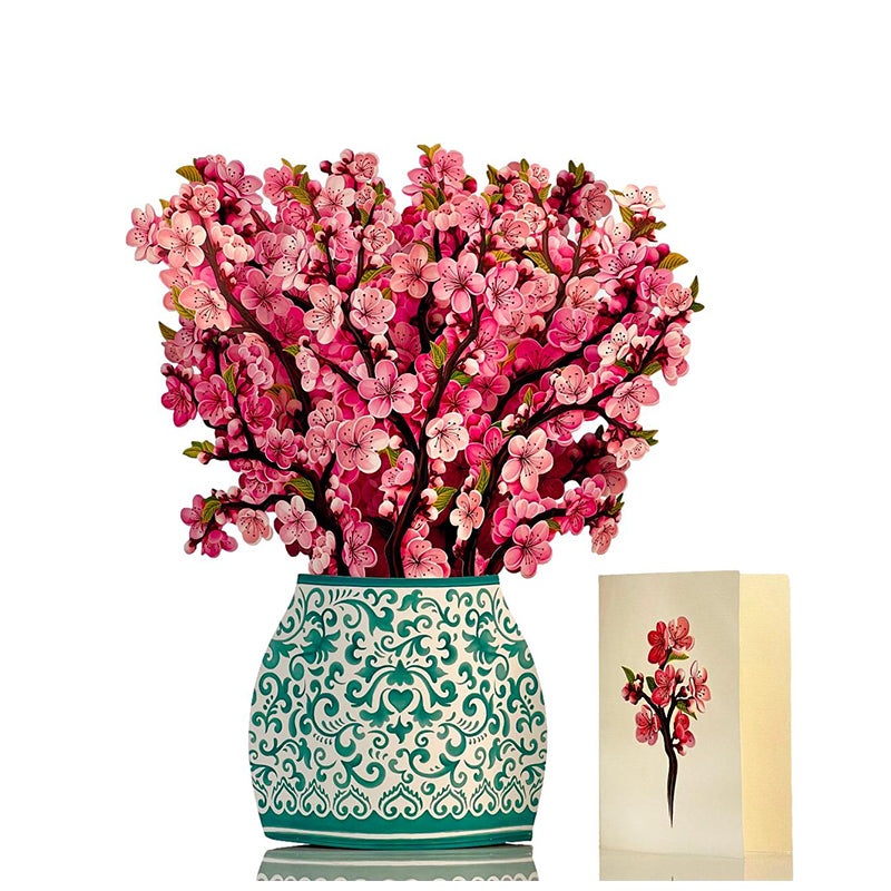 Cherry Blossom Bouquet Pop-up Card