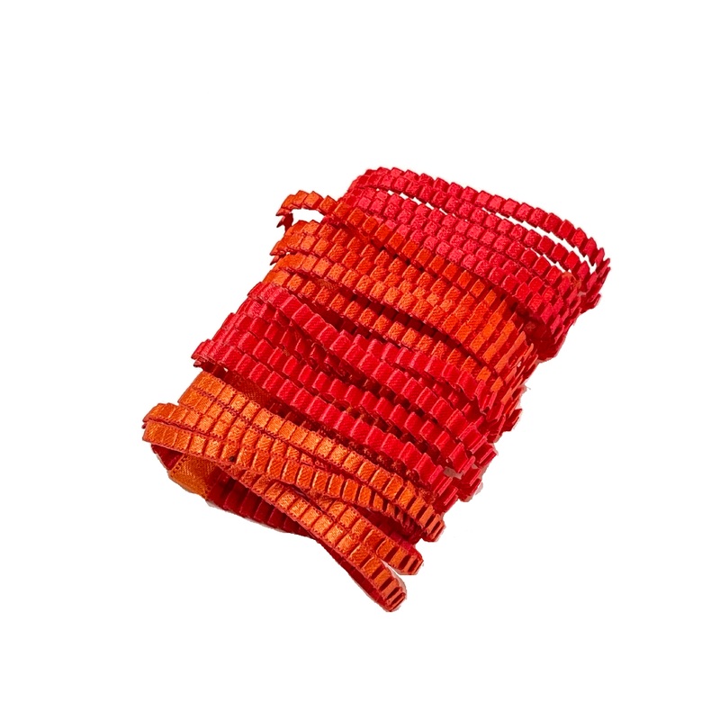 Origami Pleat Bracelet-Red