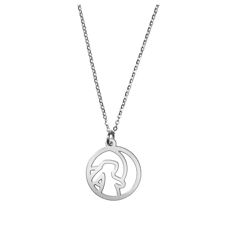 Rabbit and Moon Stainless Pendant