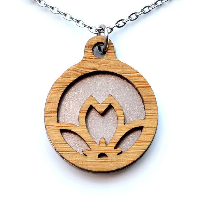 Rising Cherry Blossom Mon pendant