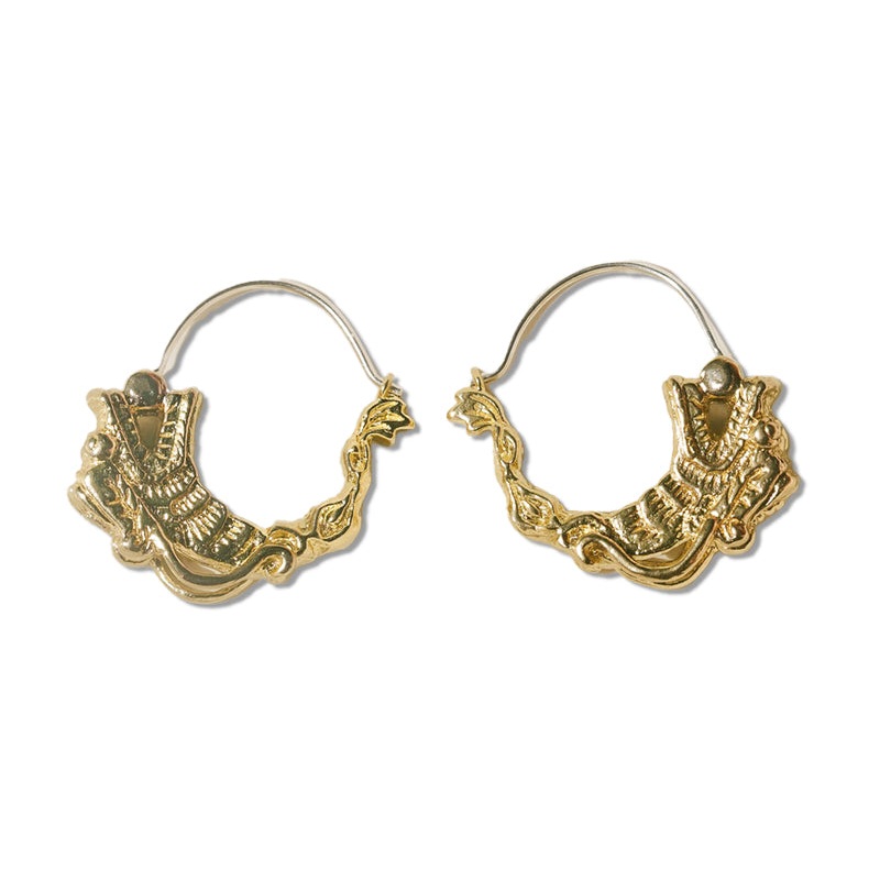 Brass Dragon Earrings
