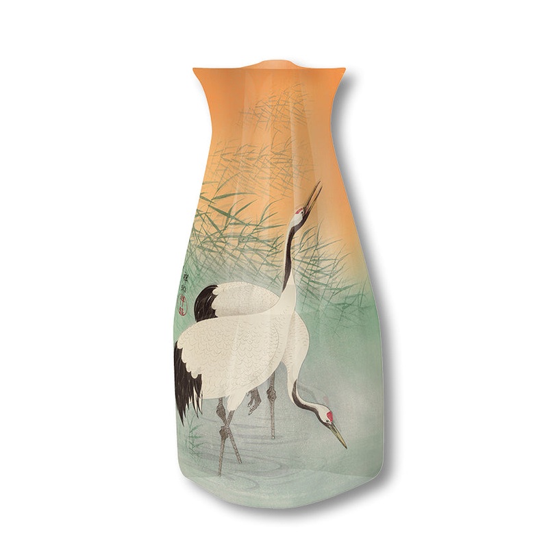 Two Cranes Expandable Vase