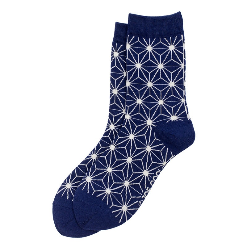 Asanoha Navy Sock /S-M