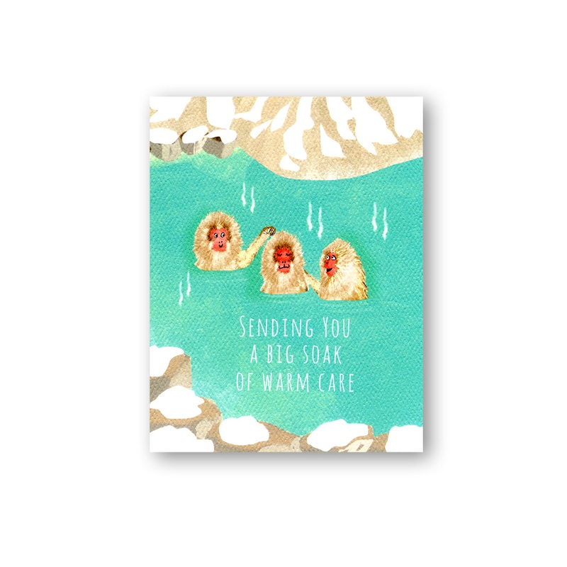 Monkey Onsen Notecard