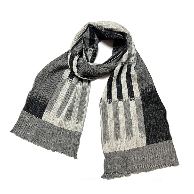 NUNO Jacquard Kasuri Scarf B/W