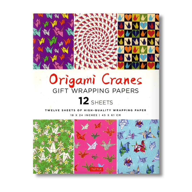 Origami Cranes Gift Wrapping Papers  12 Sheets
