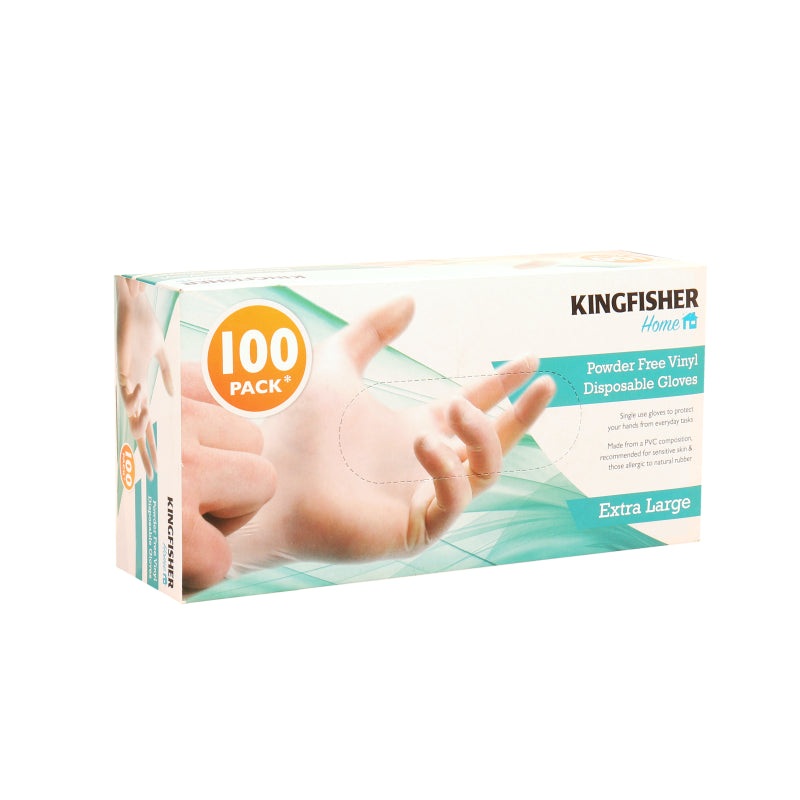 100 PK POWDER FREE VINYL DISPOSABLE GLOVES – XL