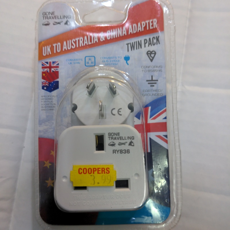 UK To Australia and China Adapter Twin Pack