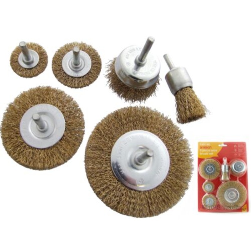 AMTECH WIRE BRUSH WHEEL SET 6PCE