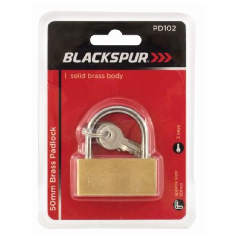BLACKSPUR 50MM BRASS PADLOCK
