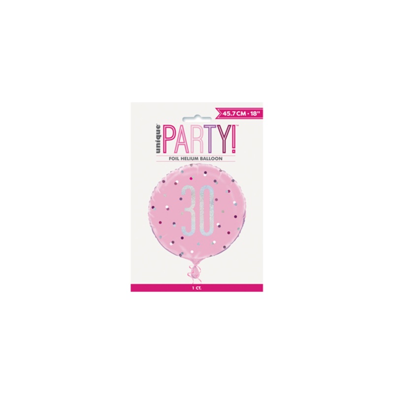 Unique Party 18 Inch Glitz Prismatic Foil Balloon – Pink 30