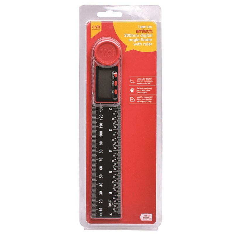 200mm (8) Digital angle finder with ruler