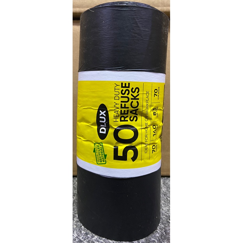 50PK Black Bin Bags