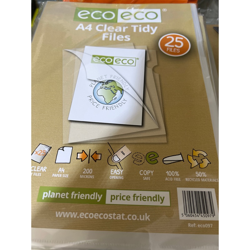 A4 Bag 25 Clear Tidy Files