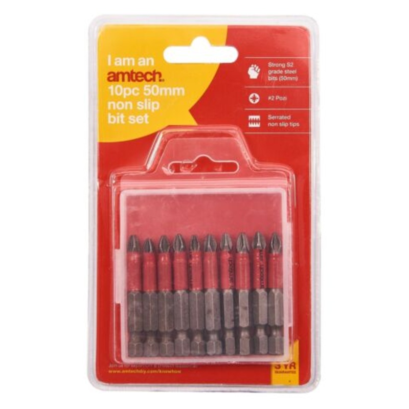 AMTECH NON SLIP BITS 70M  10PCE