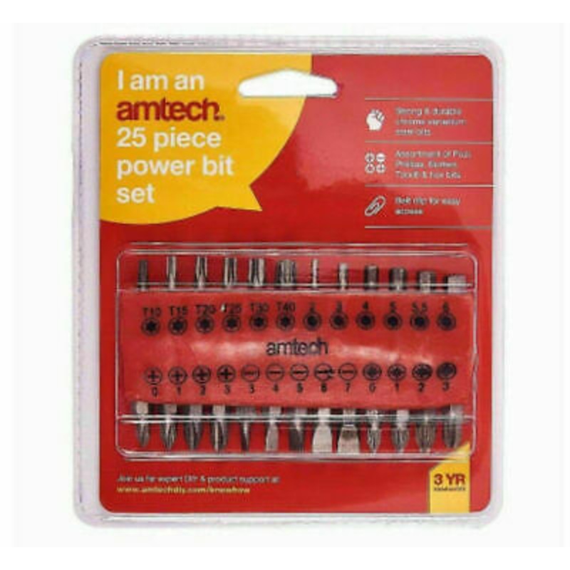 AMTECH  POWER BIT SET 25PC