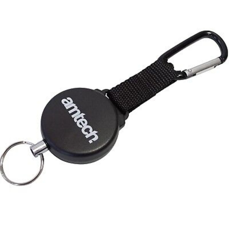 AMTECH RECOIL KEYRING WITH CARABINER