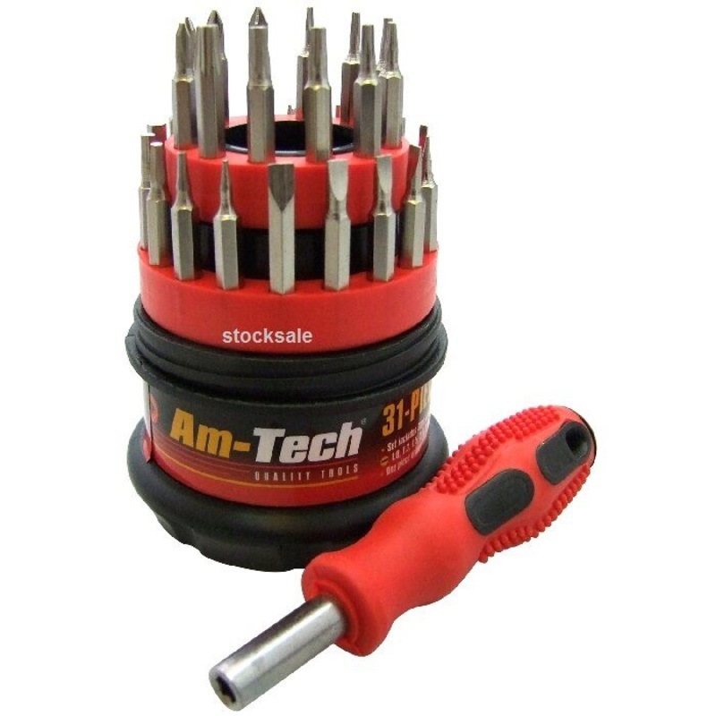 AMTECH SCREWDRIVER BIT SET 31PCE