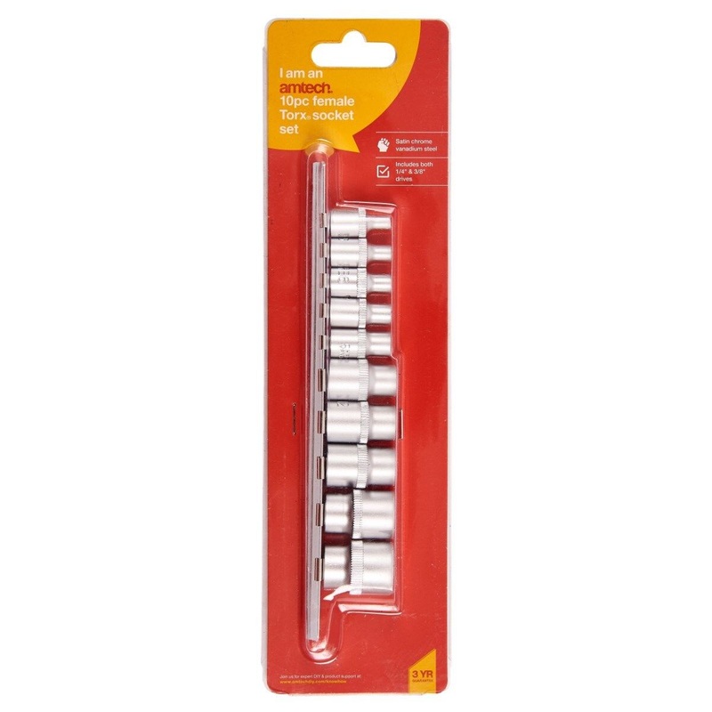 AMTECH SOCKET TORX SET 10PC