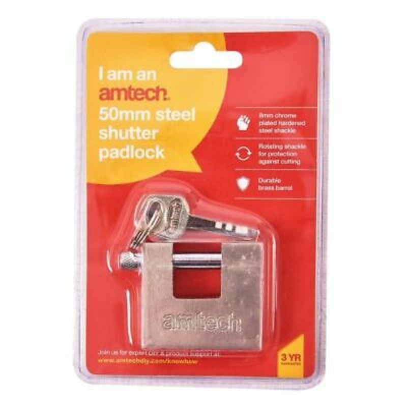 AMTEC PADLOCKS  SHUTTER LOCK 4 KEYS 50MM
