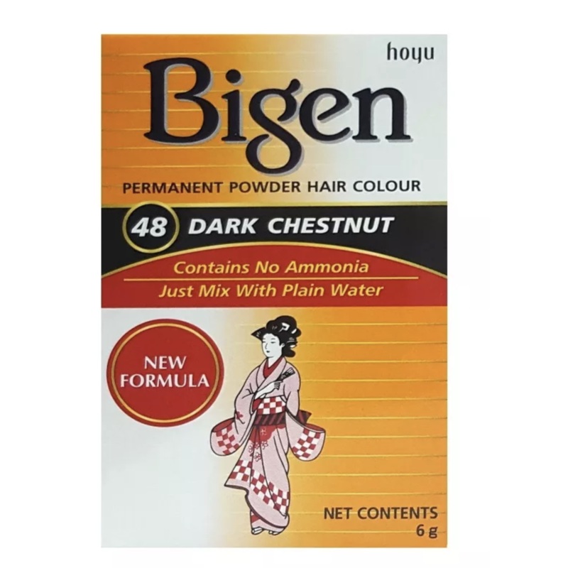 Bigen Permanent Powder Hair Color NEW FORMULA – Dark Chestnut 48 6g