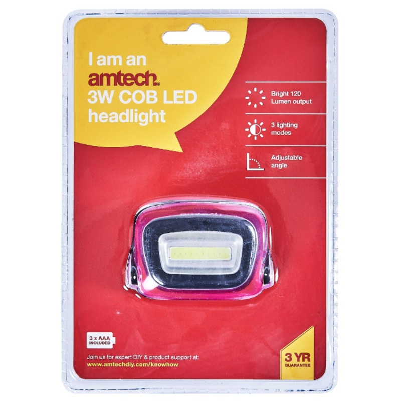 Amtech 3W COB LED Headlight 120 Lumen