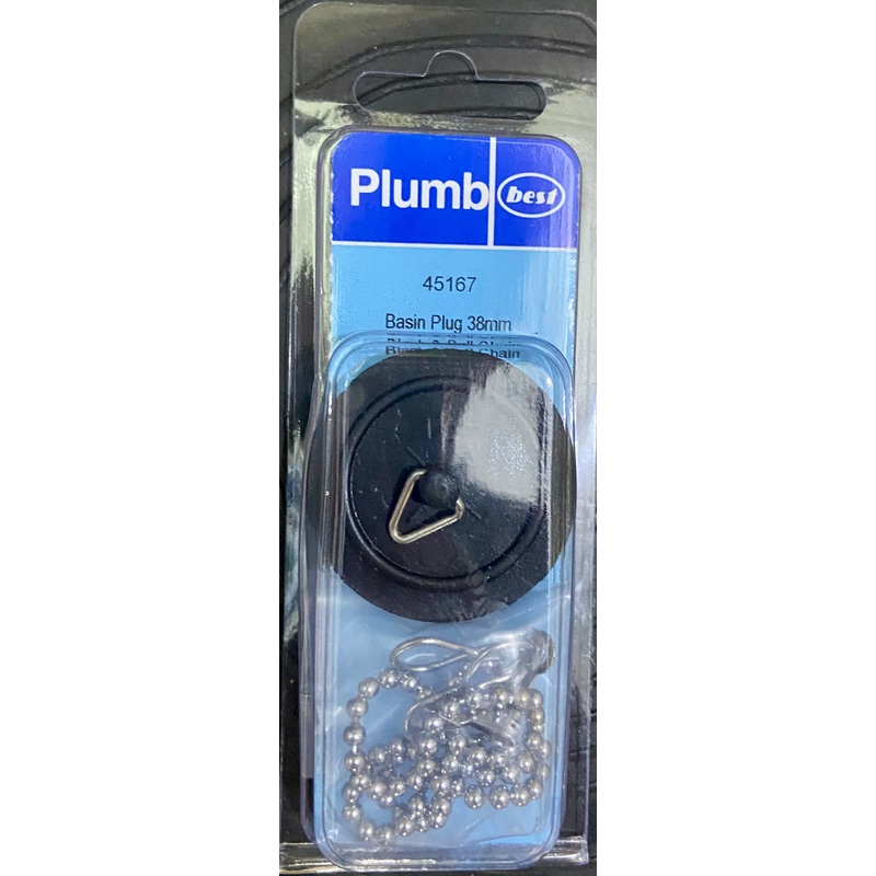 BASIN PLUG 38mm BLACK & BALL CHAIN