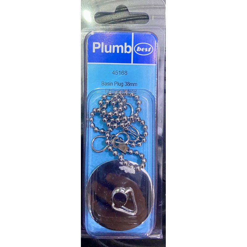 BASIN PLUG 38mm CHROMED METAL & CHAIN