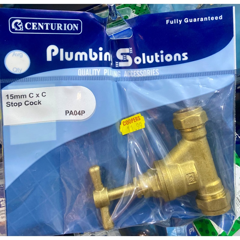 CENTURION PLUMBING SOLUTIONS 15mm C x C STOP COCK