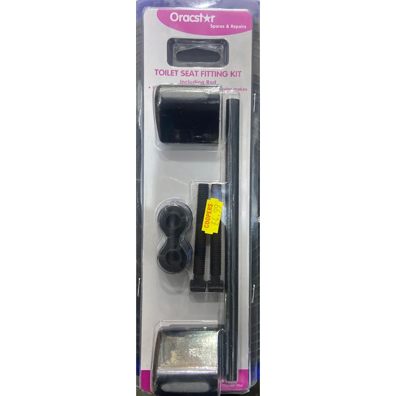 TOILET SEAT FITTING KIT including Rod black