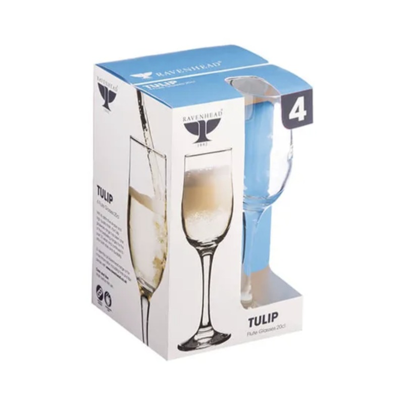 TULIP FLUTE GLASSES 4PK