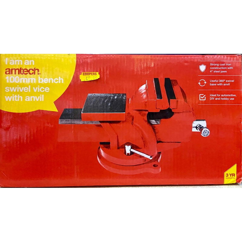 AMTECH 100mm BENCH SWIVEL VICE WITH ANVIL