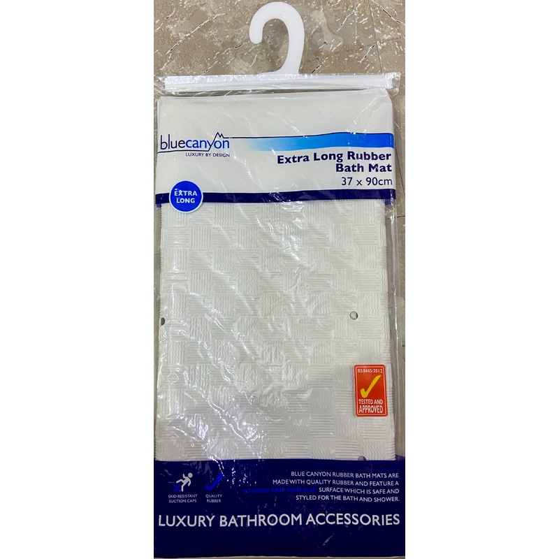 BLUECANYON EXTRA LONG RUBBER BATH MAT 37x90cm