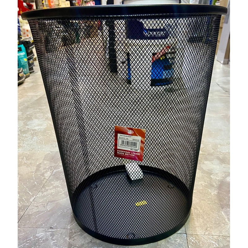 BLUECANYON METAL MESH WASTE BIN BLACK 16L