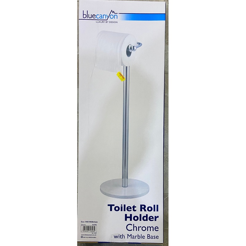 BLUECANYON TOILET ROLL HOLDER CHROME WITH MARBLE BASE
