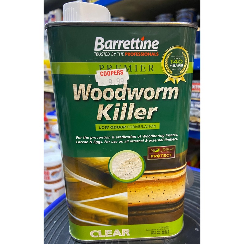 BARRETTINE PREMIER WOODWORM KILLER CLEAR 1L