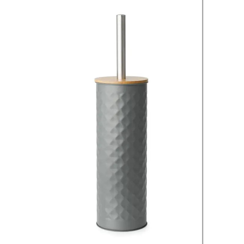 BLUE CANYON TOILET BRUSH & HOLDER WITH WOODEN BAMBOO LID