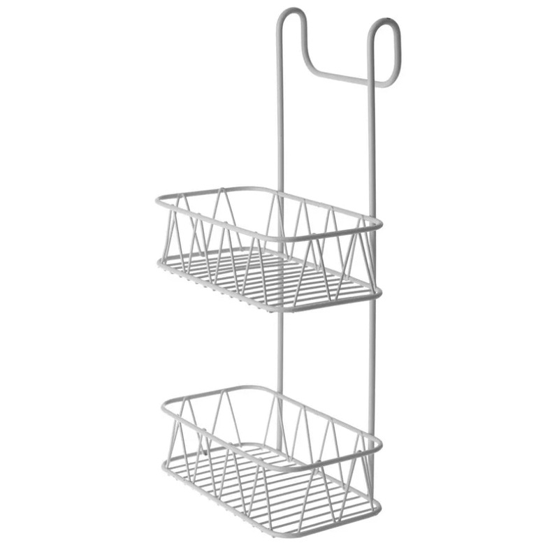 BLUECANYON 2-TIER OVER SHOWER SCREEN CADDY WHITE