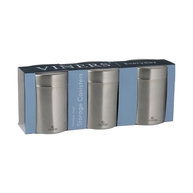 Viners Everyday Set Of 3 Stainless Steel Jars
