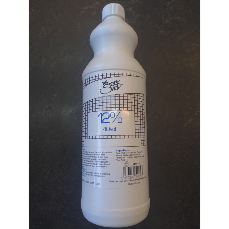 12% 40vol  Cream Hydrogen peroxide 1ltr