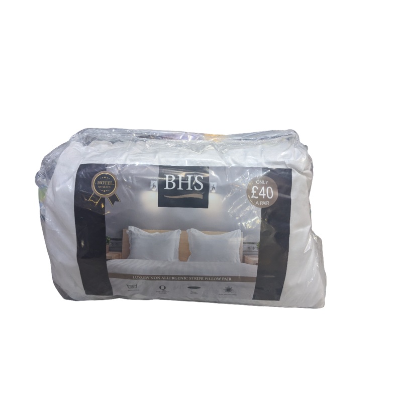 BHS Luxury Non Allergic Stripe Pillow Pair