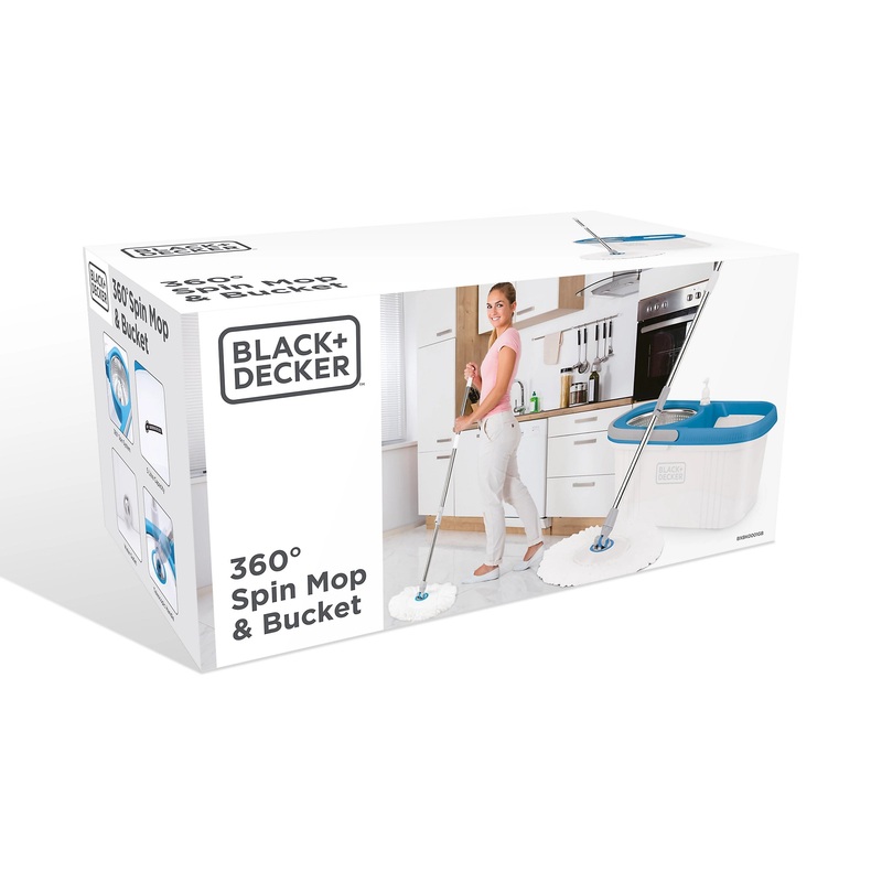 Black+Decker Microfibre & plastic Hard floor Bucket & mop set