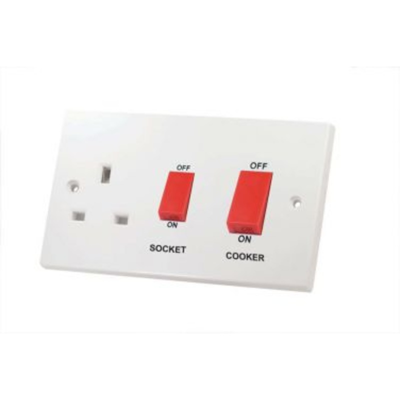 45 AMP COOKER UNIT WITH 13 AMP SWITCH SOCKET