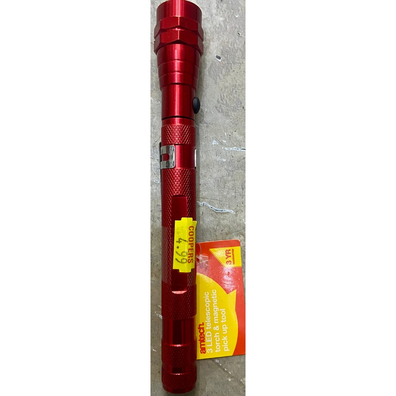 AMTECH 3LED TELESCOPIC TORCH & MAGNETIC PICK UP TOOL