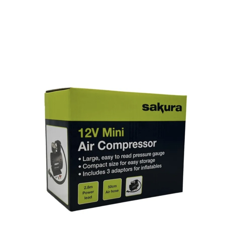 12V Mini Air Compressor With 3 Adapters