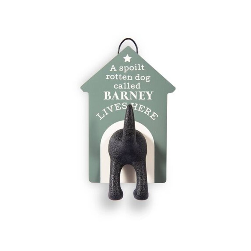 A Spoilt Dog Called BARNEY Lives Here Dog Lead Cloths Hanging Hook