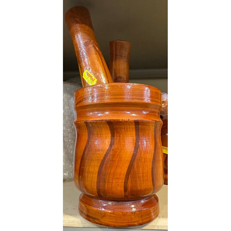 WOODEN MORTAR & PESTLE