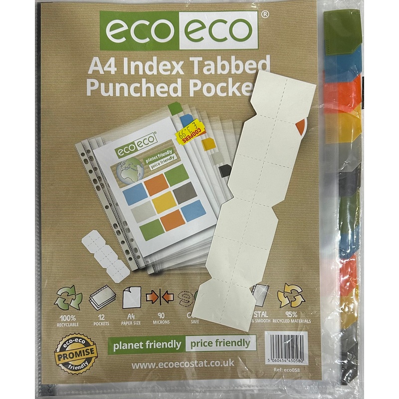 A4 Index Tabbed Punched Pocket
