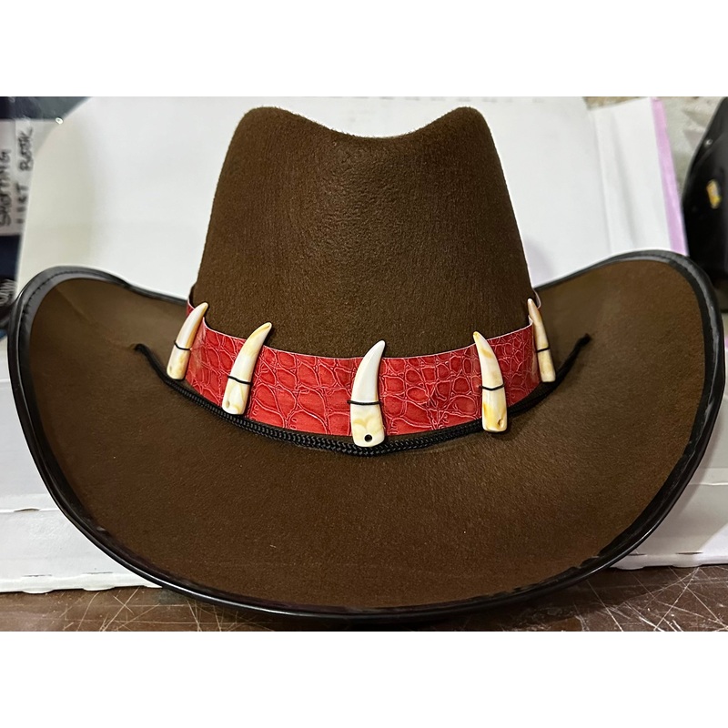 Adult Black Cowboy Hat With Teeth