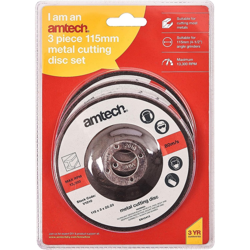 Amtech Metal cutting disc set 3x115cm
